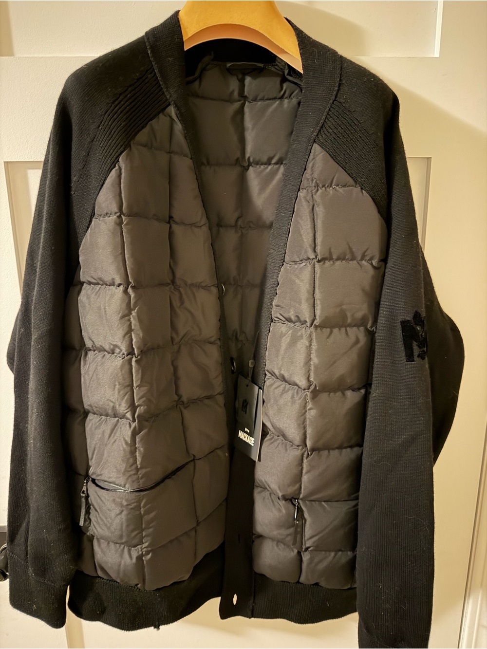 Mackage Gilford Men's hybrid knit padded cardigan sweater Jacket XXL 2XL $858